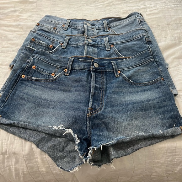 LEVIS 501 LOT OF 3 mid rise jean shorts size 29W - Picture 2 of 12